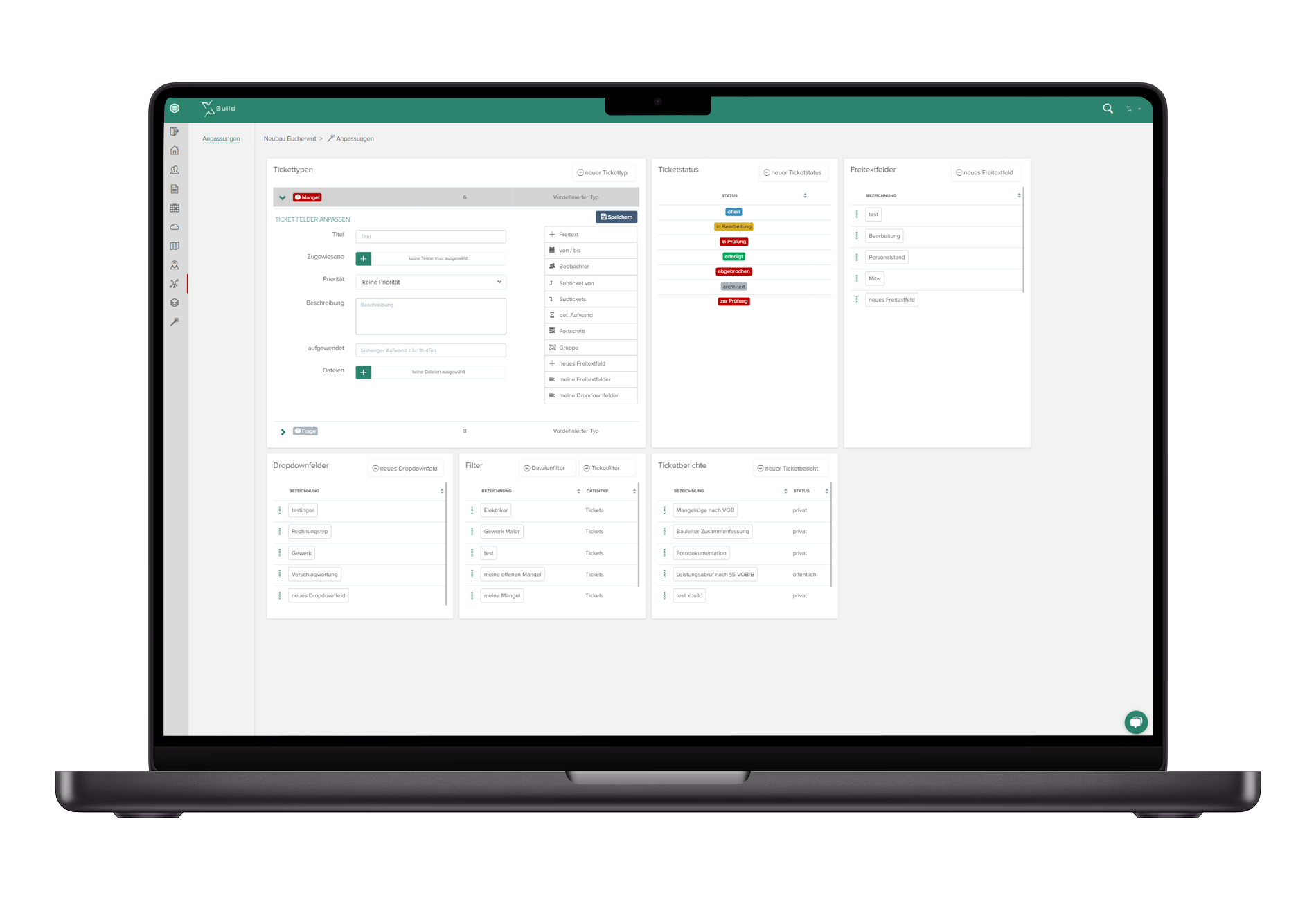 Bau Ticketsystem Software XBuild